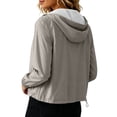 thumbnail image 6 of Jsaierl Women's Lightweight Hooded Zip Up Windbreaker Jacket with Elastic Cuffs and Drawstring Bottom Sporty Outdoor Top, 6 of 8