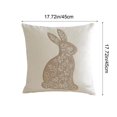 thumbnail image 2 of Simple Series Easter Rabbit Printed Pillow Cover - Cute Bunny Pattern Sofa Cushion Cover for home Decor, Durable Washable Pillowcase for Living Room & Bedroom, Festive Accent, 18*18in, White, 2 of 6