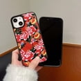 thumbnail image 6 of Retro Hibiscus Coquette Flower Case Compatible with iPhone 15 Pro 2023,Luxury Bedazzled Floral One Piece Girls Women Trendy Slim Protective Cover for iPhone 15pro 6.1",Red, 6 of 9