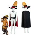 thumbnail image 2 of Disfraz de gato con botas para niños, disfraz de gato con espada, capa, sombrero, accesorios, disfraz de Halloween, 2 of 5