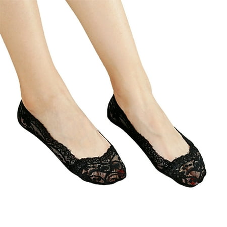 

1 Pair Women s Lace No Show Sock Low Cut Non Slip Invisible with Flats Pumps Boat Liner Socks