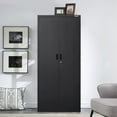 thumbnail image 4 of BESFUR Metal Storage Cabinet, 72" H x 36" W x 18" D, Adjustable Shelves and Locking Doors for Office, School, Garage - Black, 4 of 7