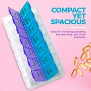 MEDca Weekly Pill Organizer, AM/PM-Twice a Day, Multicolor