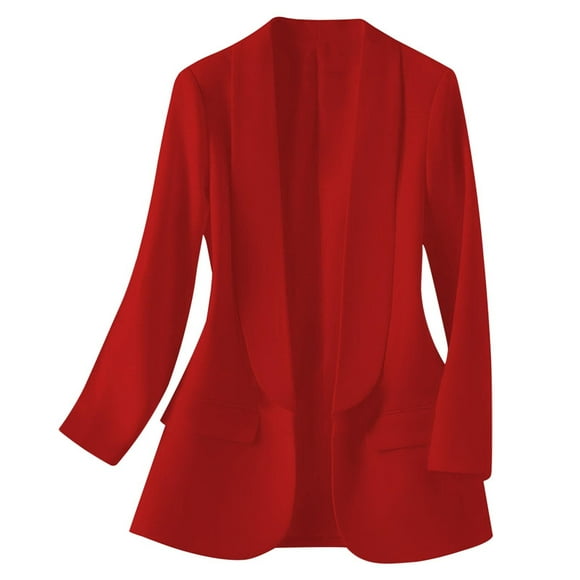NTACZA Suit Women's Coats Blazer Red Workout Jacket Business Long Sleeve Solid Lapel Collar Coats Women Jacket XXL