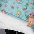 thumbnail image 3 of Oversized Wearable Blanket Hoodie,Mermaid Sea Creature Pattern Sherpa Blanket Hoodie with Super Pockets,Super Warm Fuzzy Pullover for Women & Men, 3 of 6
