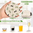 thumbnail image 2 of 6 Pcs Drink Coasters with Holder 3.94in Woven Coasters for Drinks Green and Black Bows Coaster Set for Protection Table, 2 of 7