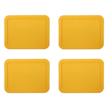 Pyrex 7210-PC 3-Cup Lemon Drop Yellow Food Storage Replacement Lid (4-Pack)