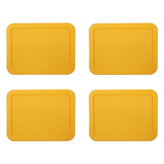 Pyrex 7210-PC 3-Cup Lemon Drop Yellow Food Storage Replacement Lid (4-Pack)