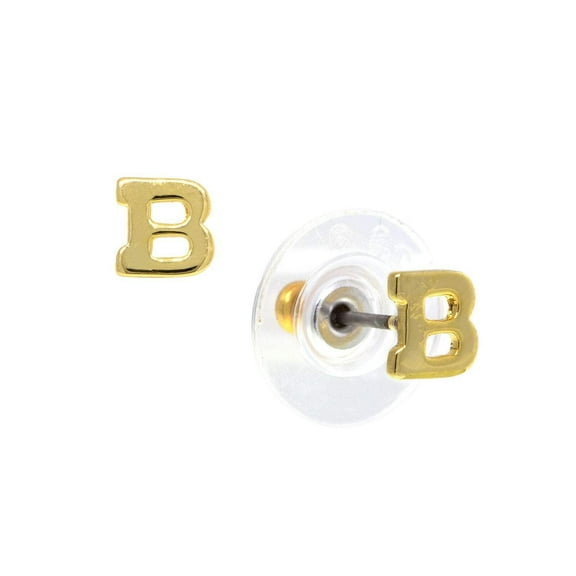 1928 Jewelry 14k Gold Dipped "B" Initial Button Stud Earrings