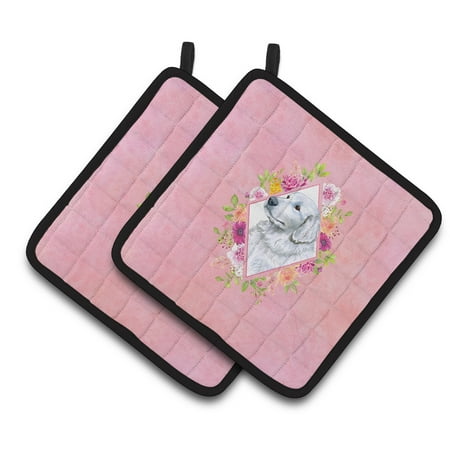 

Carolines Treasures CK4160PTHD Great Pyrenees Pink Flowers Pair of Pot Holders 7.5HX7.5W multicolor
