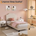 thumbnail image 3 of BeesClover Cadre de Lit Plateforme Format Simple, Tête de Lit Rembourrée en Velours Ajustable, Lattes de Bois de Soutien Incluses, Installation Simple, Fini Moderne pour Chambre et Dortoir, 3 of 8