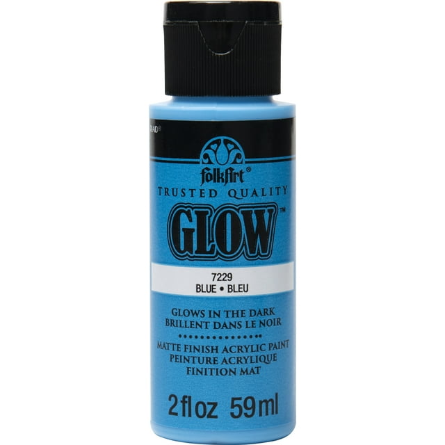 Peinture acrylique phosphorescente FolkArt – Bleu, 59 ml