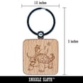 thumbnail image 2 of Ankylosaurus Musical Dinosaur Band Square Keychain Charm Tag - Engraved Wood, 2 of 6