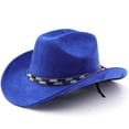 thumbnail image 2 of LILIYA Unisex Western Cowboy Hat with Metal Accent Braided Band Classic Wide Brim Headwear for Western Themed Events and Celebration Gatherings, 2 of 4