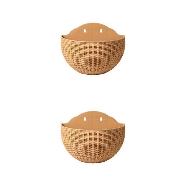 Bearachild Estructura de doble capa para maceta de plástico de pared de crecimiento óptimo de plantas con maceta de plástico innovadora caqui caqui 2piezas