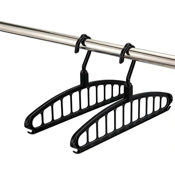 Multifunctional Foldable Clothes Hanger with 11-Hole, Space Saving Hanger with 360° Rotation Hooks, 11-in-1 Wardrobe Organizer for Shirts Pants and Accessories