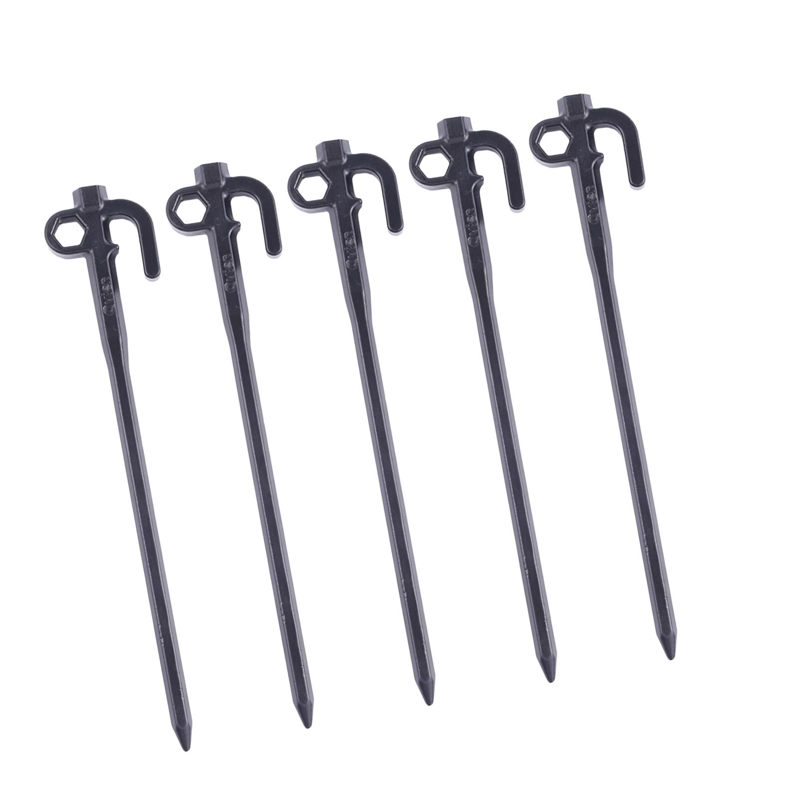 5pcs Hiking Stake Camping Stakes, Unbent Tarp Available Unbreakable Guylines Hammocks Steel Tent Stakes Pegs, Sand Anchor Nail for Grassland Hiking 20cm