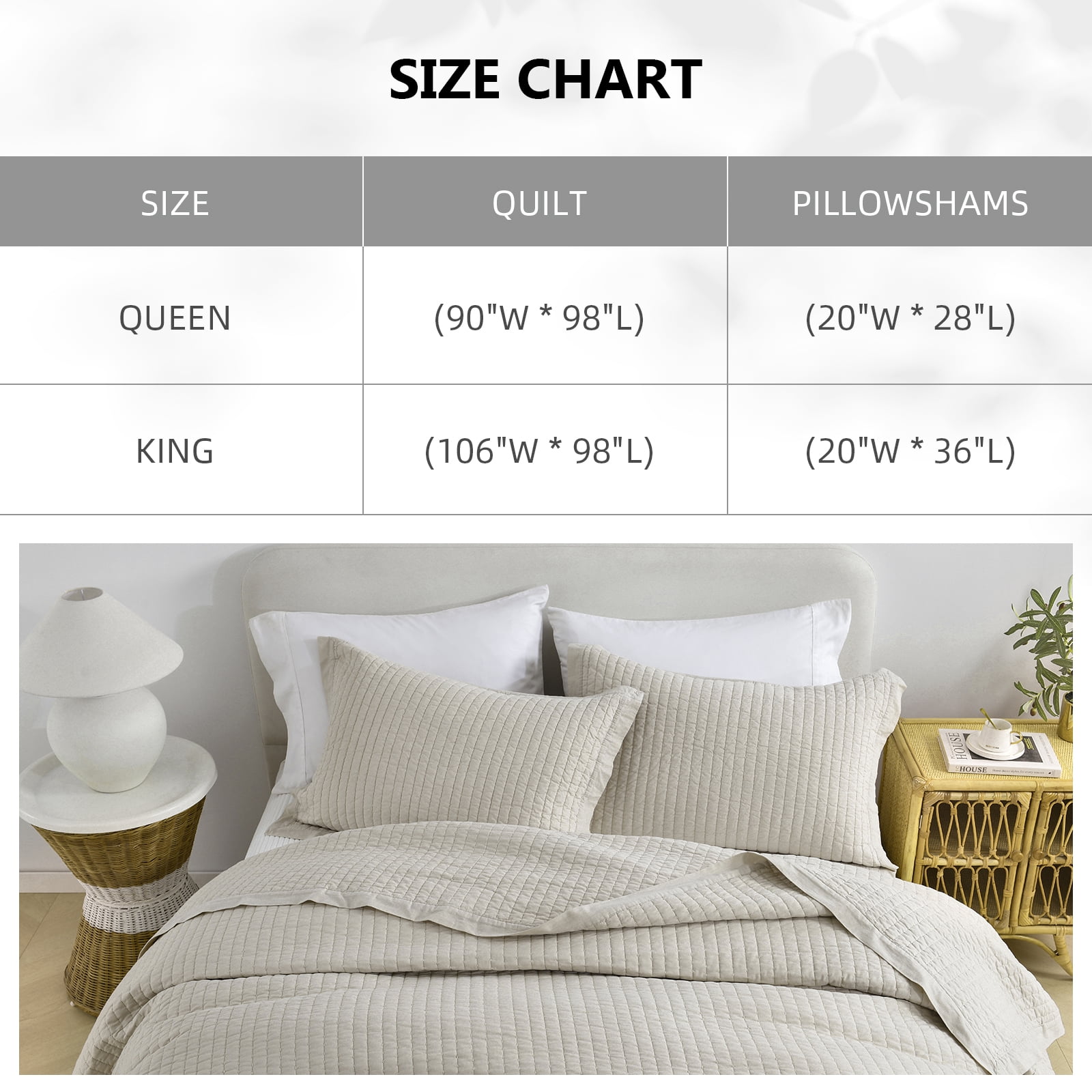 PANGUSHAN 100% Cotton Queen Quilt Set, Farmhouse Elegant Solid Color Queen Size Quilt Bedding Set Bedspreads, Reversible Quilted Lightweight Comforter, Beige Bed Spread for Queen Bed, 3pcs
