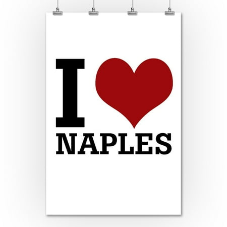  Naples  Florida  I Heart Naples  Lantern Press Artwork 