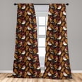 thumbnail image 5 of Ambesonne Birds Curtains, Goldfinch Berry Pattern, Pair of 28"x63", Multicolor, 5 of 5
