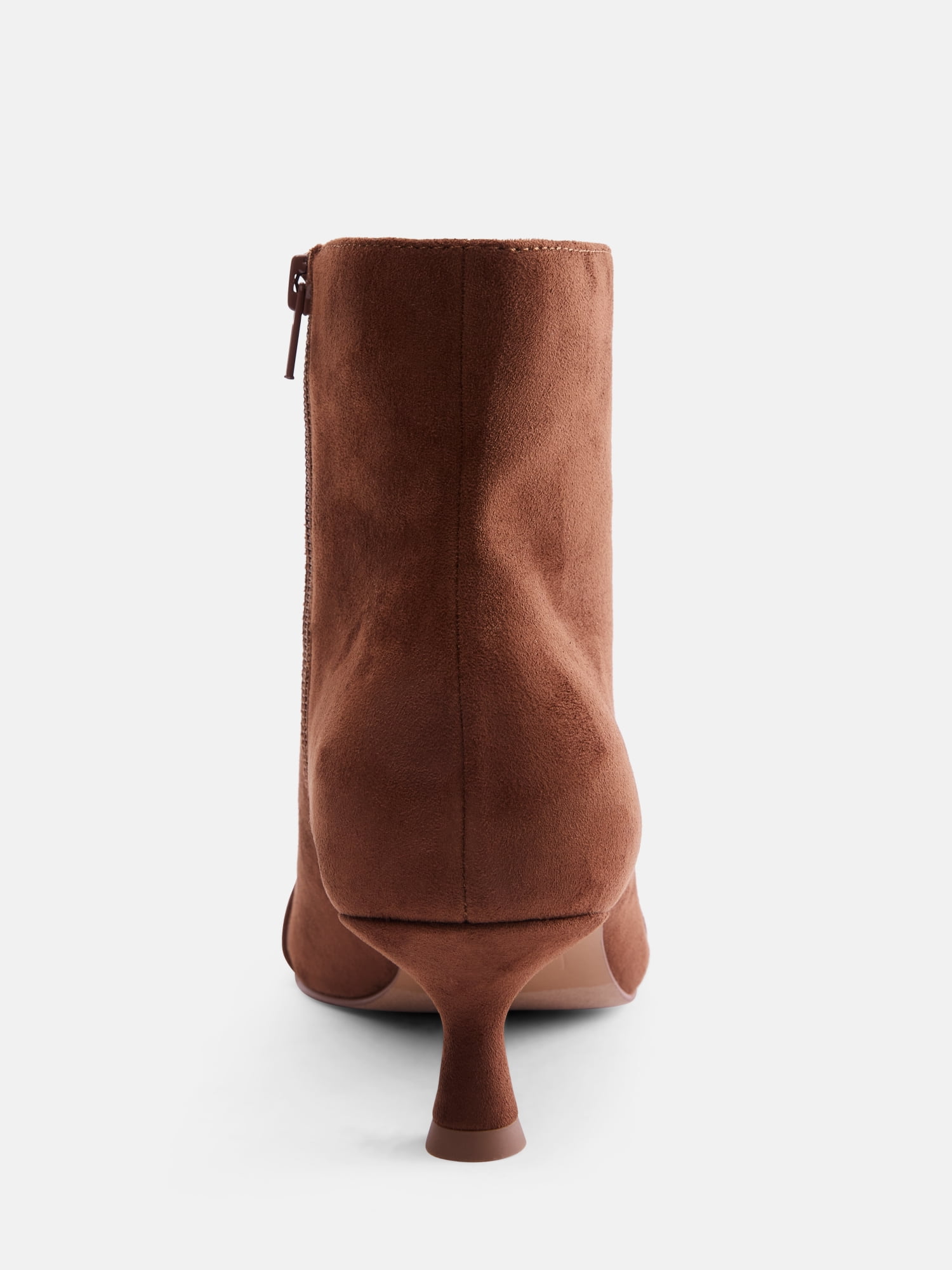 Free Assembly Women's Faux Suede Buckle Booties with Kitten Heel