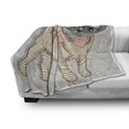 thumbnail image 3 of Pug Soft Flannel Fleece Throw Blanket, Hipster Pug with Nerdy Glasses and Bow Tie Cartoon Design Funny, Cozy Plush for Indoor and Outdoor Use, 50" x 60", Pale Yellow Pale Pink, by Ambesonne, 3 of 6