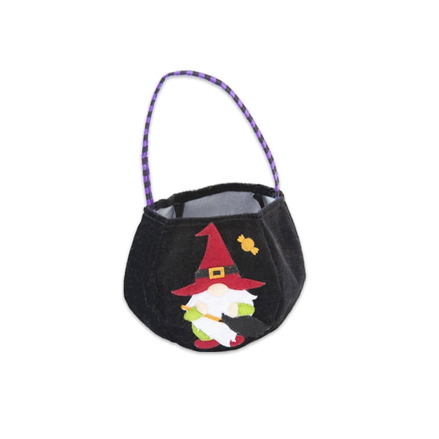 Bewildely Bolsa de regalo de Halloween con asa de tela Atmósferas temáticas Bolso de dulces de vacaciones Almacenamiento de embalaje Bolsa de bocadillos Kits de decoración para fiestas Negro Bewildely HA064966-02