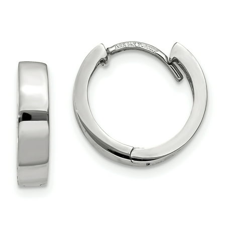 14k White Gold Hinged Hoop Earrings
