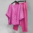 thumbnail image 1 of Ensembles d'Entraînement pour Femmes Imprimé Col Rond Manches Mi-Longues Pull + Pantalon Ensemble 2 Pcs en Solde, 1 of 8