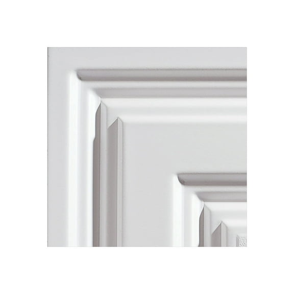Genesis Icon Relief White Ceiling Tiles - Easy Drop-In Installation  Waterproof, Washable and Fire-rated - High-Grade PVC to Prevent Breakage (12" x 12" Sample)