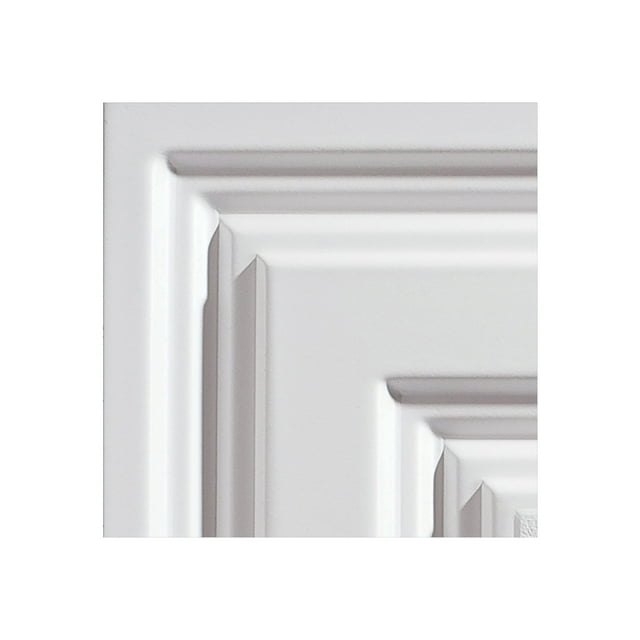 Genesis Icon Relief White Ceiling Tiles - Easy Drop-In Installation – Waterproof, Washable and Fire-rated - High-Grade PVC to Prevent Breakage (12" x 12" Sample)