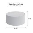 thumbnail image 2 of Noble House Halvion 29" Cylinder Sintered Stone Coffee Table with Leather Wrapped Frame, Modern Sofa Table, Milk White, 2 of 6