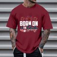 thumbnail image 1 of Tops para hombre, blusas y camisas de cuello redondo y manga corta para hombre, tops casuales de cuello redondo y manga corta con estampados especiales para hombre., 1 of 5