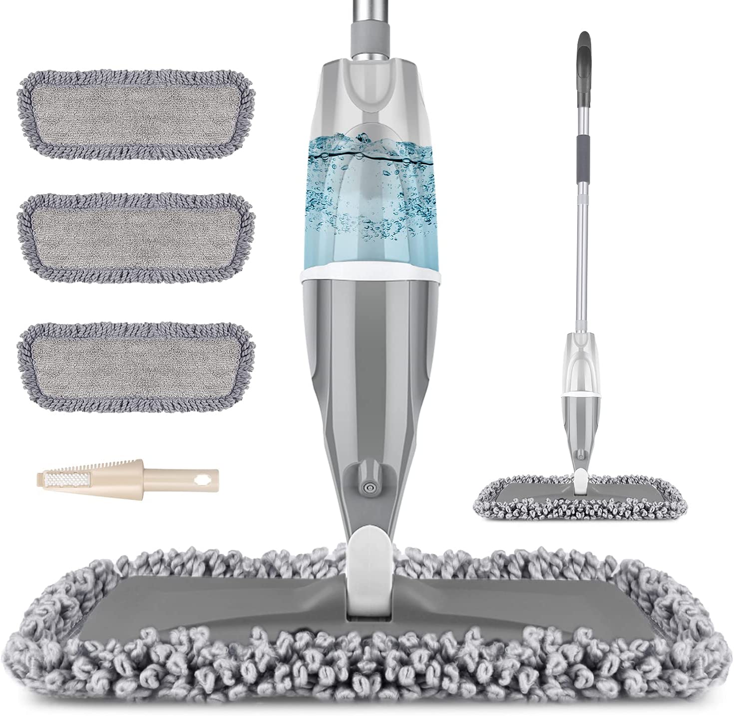SUPTREE Floor Spray Mop with 3 Washable Microfiber Pads