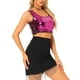 thumbnail image 4 of TOP CROP METÁLICO CON LENTEJUELAS INSPIRE CHIC PARA MUJERES, BRILLO Y SIN MANGAS, TANK TOP DE FIESTA Y CLUB, L ROJO ROSA, 4 of 6