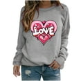 thumbnail image 1 of Amzcrzy Hauts pour Femmes Décontractés Col Rond Printemps Été Hauts Mode Imprimé Cœur d'Amour Saint-Valentin Chemises pour Femmes Classique Polyvalent Manches Longues Tee-Shirt Valentines, 1 of 3