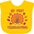 thumbnail image 3 of Inktastic My First Thanksgiving with Cute Turkey Boys or Girls Baby Bib, 3 of 4