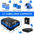 thumbnail image 4 of ELEVON Car Rooftop Cargo Carrier Bag 21 Cubic Feet, Waterproof Car Roof Bag Roof Rack Storage for All Vehicle with/Without Rack, Anti-Slip Mat, 10 Straps, 6 Door Hooks, Luggage Lock, Blue, 4 of 7