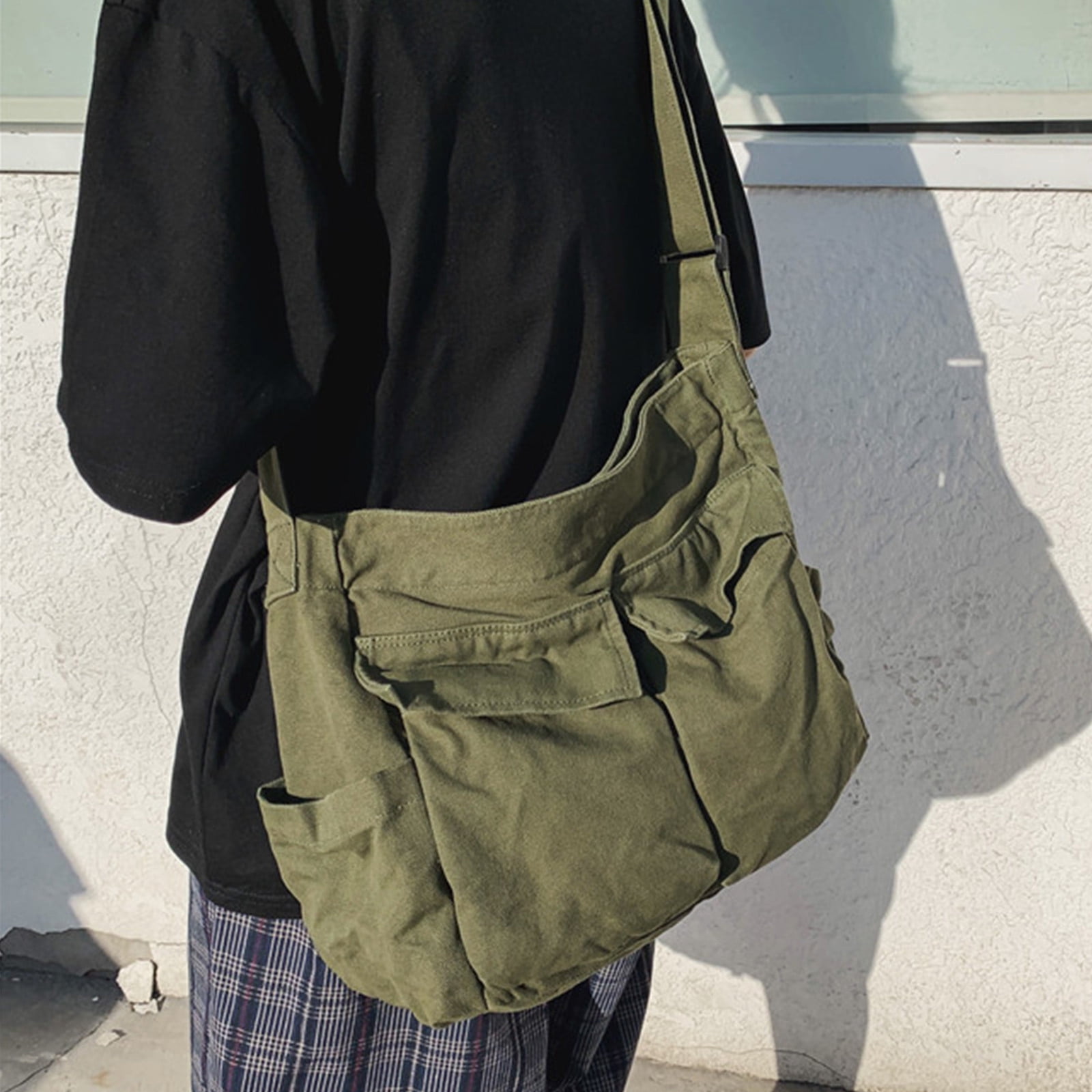 Large Crossbody Bags for Women, Black Men Sling Bag Messenger Bag, Medium Work Shoulder Purse Phone Pouch Bag Side Crossover Handbag with Adjustable Strap for Workout Running Traveling Hiking