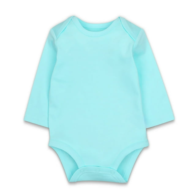MIASHUI Cache-Couche à Manches Longues pour Bébé en Coton, une-Pièce, Bleu Pâle, 12-18 Mois