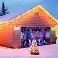 thumbnail image 6 of 16x7ft Christmas Garage Door Cover Banner - Christmas Neon Garage Banner, Glows in Dark 2D Flat Holiday Garage Door Covers with Cartoon Santa and Elf, Xmas Outdoor Indoor Party Decoration, 6 of 7