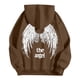 thumbnail image 3 of MHFRRA Sudadera con Capucha Informal con Estampado de Ángel de Invierno, Forrada, Cálida, Suave y Cómoda, para Uso Diario Marrón, 3 of 3