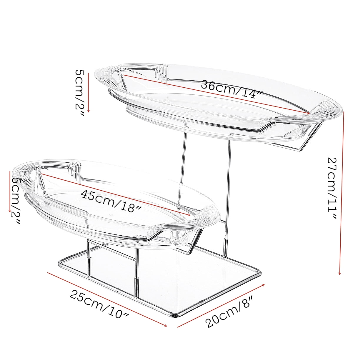 Tiered Serving Platter Appetizers /& More 2 Tier Server Stand with Bowls /& Tray Shrimp Perfect for Cake Dessert