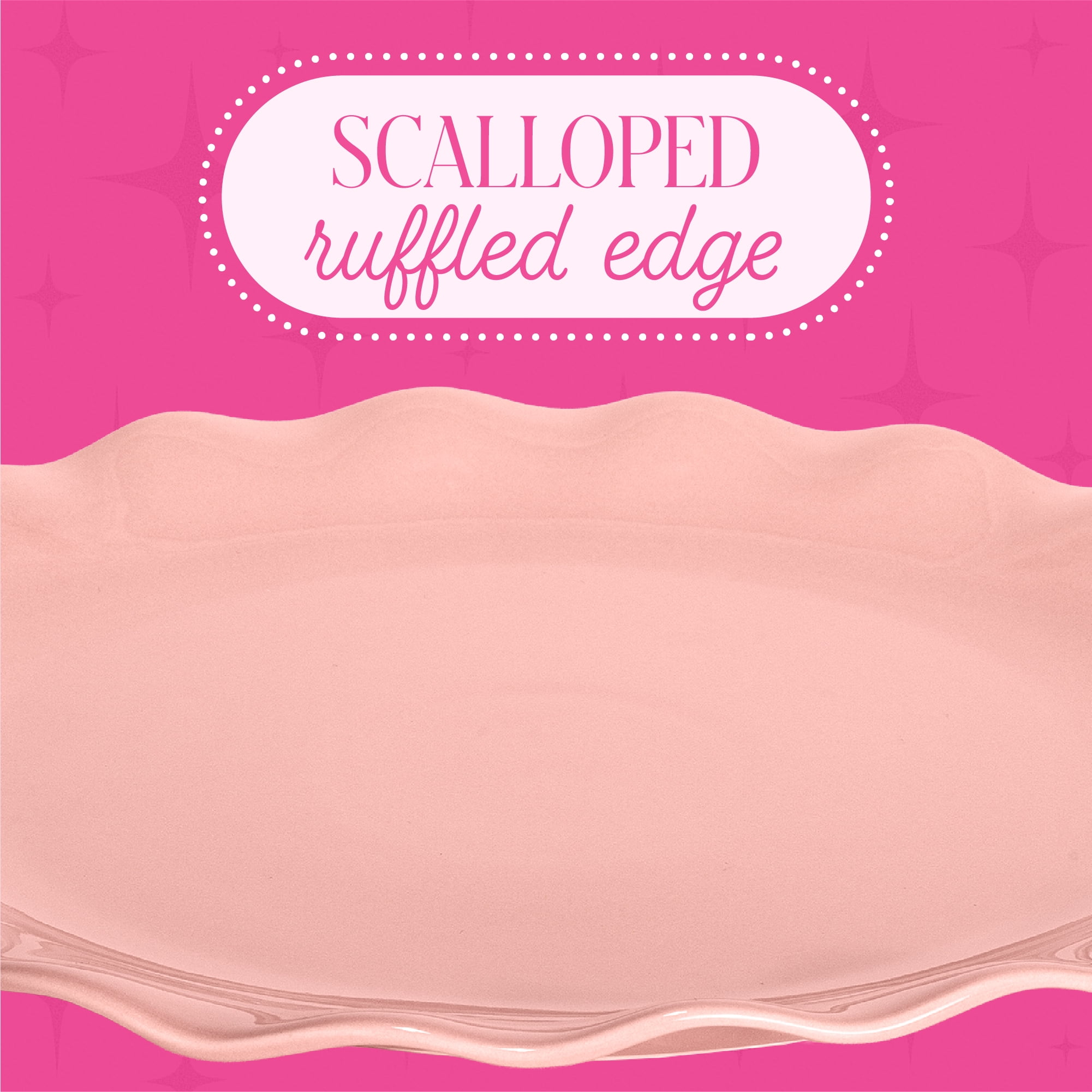 Paris Hilton Heiress Collection Stoneware Salad Plate, Scalloped Ruffle Rim, 8.5-Inch, Rose Pink