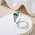 thumbnail image 2 of beryl_creation 925 Sterling Silver 2.20 Ct Oval Cut Green Emerald Christmas Thanksgiving Engagement Wedding Halo Ring 14K White Gold Plated For Women's -8.5, 2 of 4