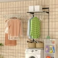 thumbnail image 6 of X-cosrack Wall Mount Accordion Expandable Steel Clothes Air Drying Rack,8 Hanging Rods,80 lbs Large Capacity, Silver,Extended Length, 6 of 11
