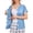 #01Sky Blue, variant on Women's Chemo Care Short Sleeve Cardigan - Adaptive Open Front Top with Hook and Loop Closures for Post-Surgery & Medical Recovery Blue L