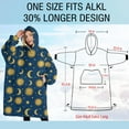 thumbnail image 4 of Oversized Wearable Blanket Hoodie,Blue Sun Moon Star Pattern Sherpa Blanket Hoodie with Super Pockets,Super Warm Fuzzy Pullover for Women & Men, 4 of 6