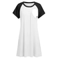 thumbnail image 5 of Gamivast Dresses for Maternity Nursing Dress Contrast Short Sleeve Crew Neck Sleep Dress Maternity Dress Loose Fit Lounge Dress Breastfeeding White L, 5 of 7