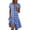 Blue, variant on Summer Womens Shirt Dresses Collared Stripe Plaid Short Sleeve Midi Dress Casual Office Work Sundress